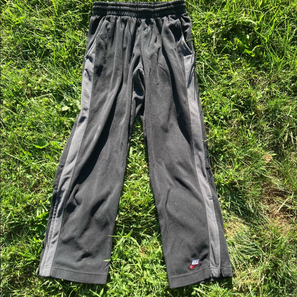 Nike Fleece Black Panelled Sweatpants Zipper Ankle Feature